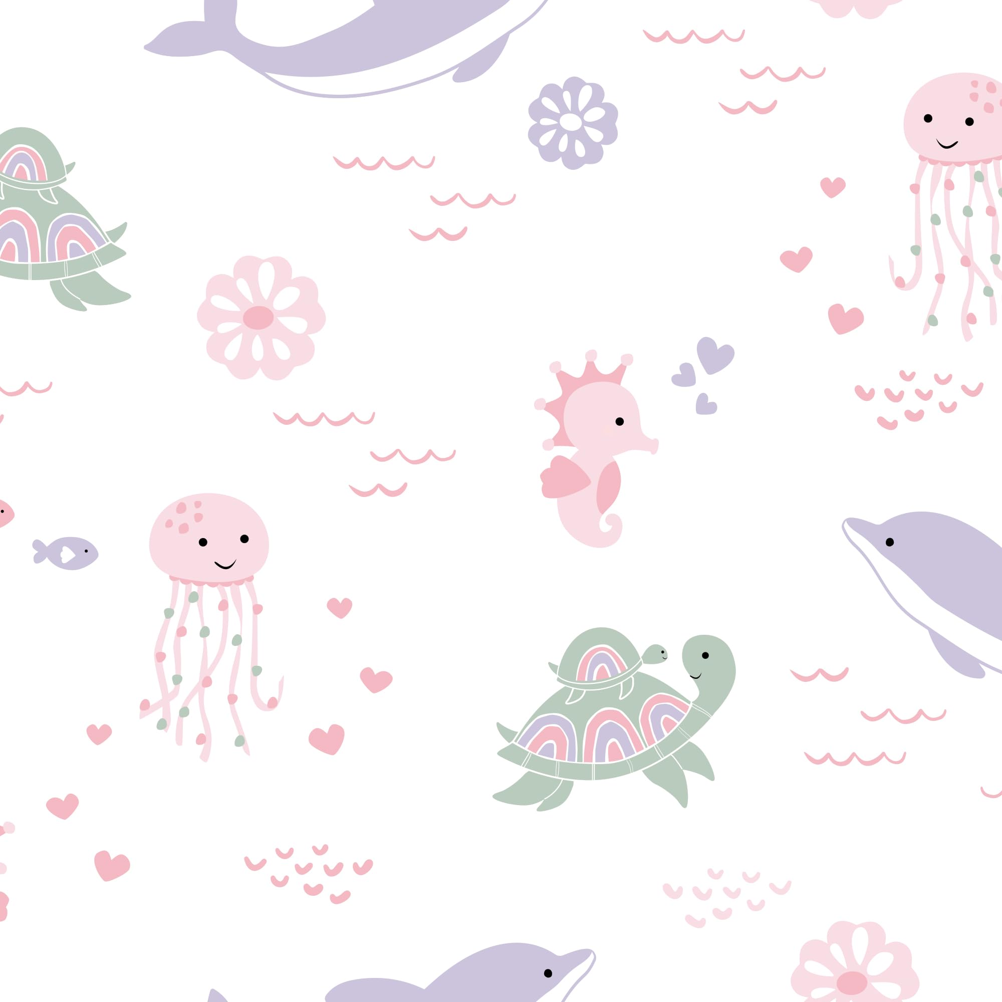Lambs & Ivy Sea Dreams crib sheet coral accents brighten bedtime decor