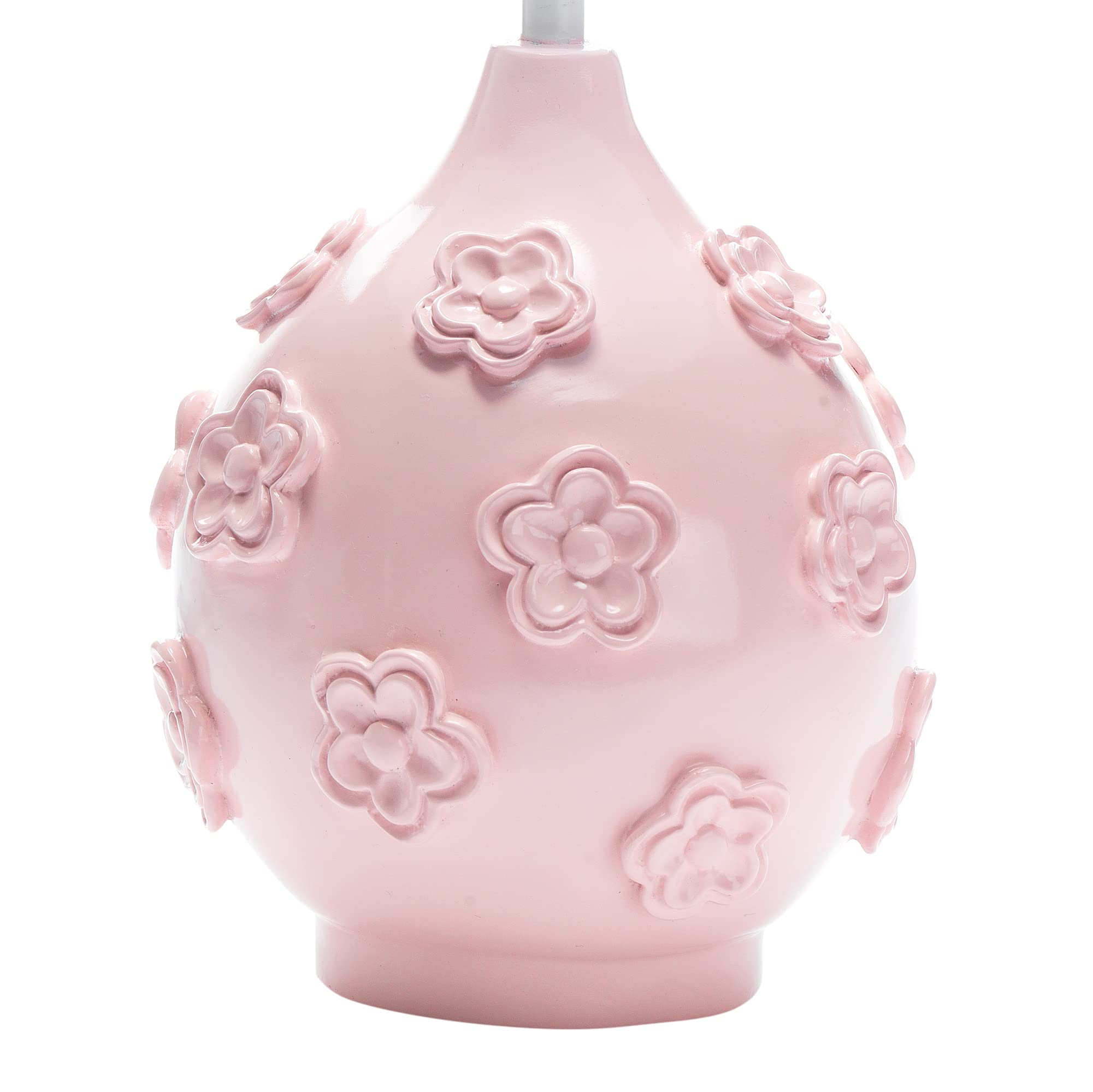 Lambs & Ivy Signature Botanical pink lamp shade in white cotton blend