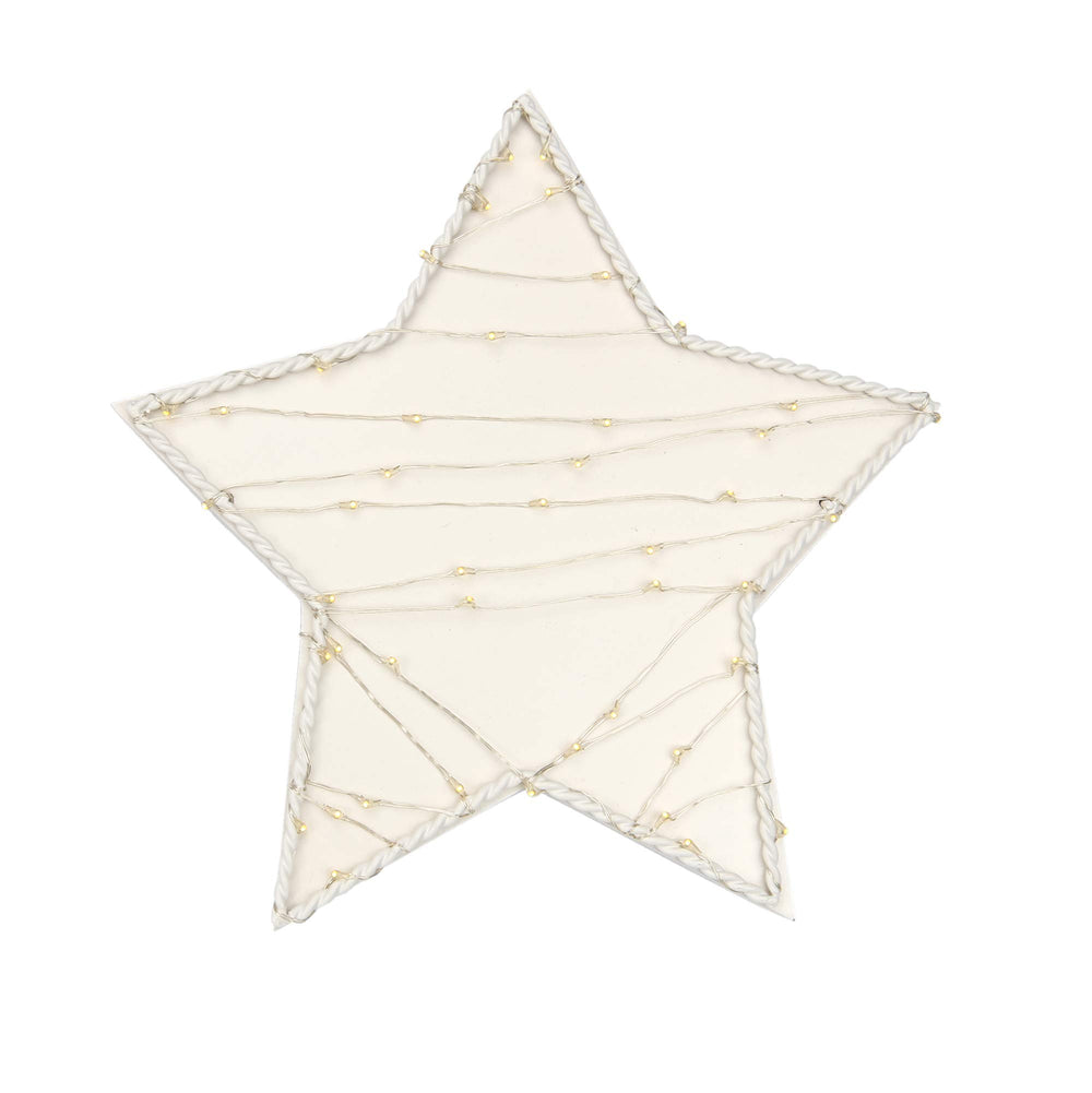 Lambs & Ivy Signature Star LED wall decor close-up showing pearlized champagne finish for nursery ambiance