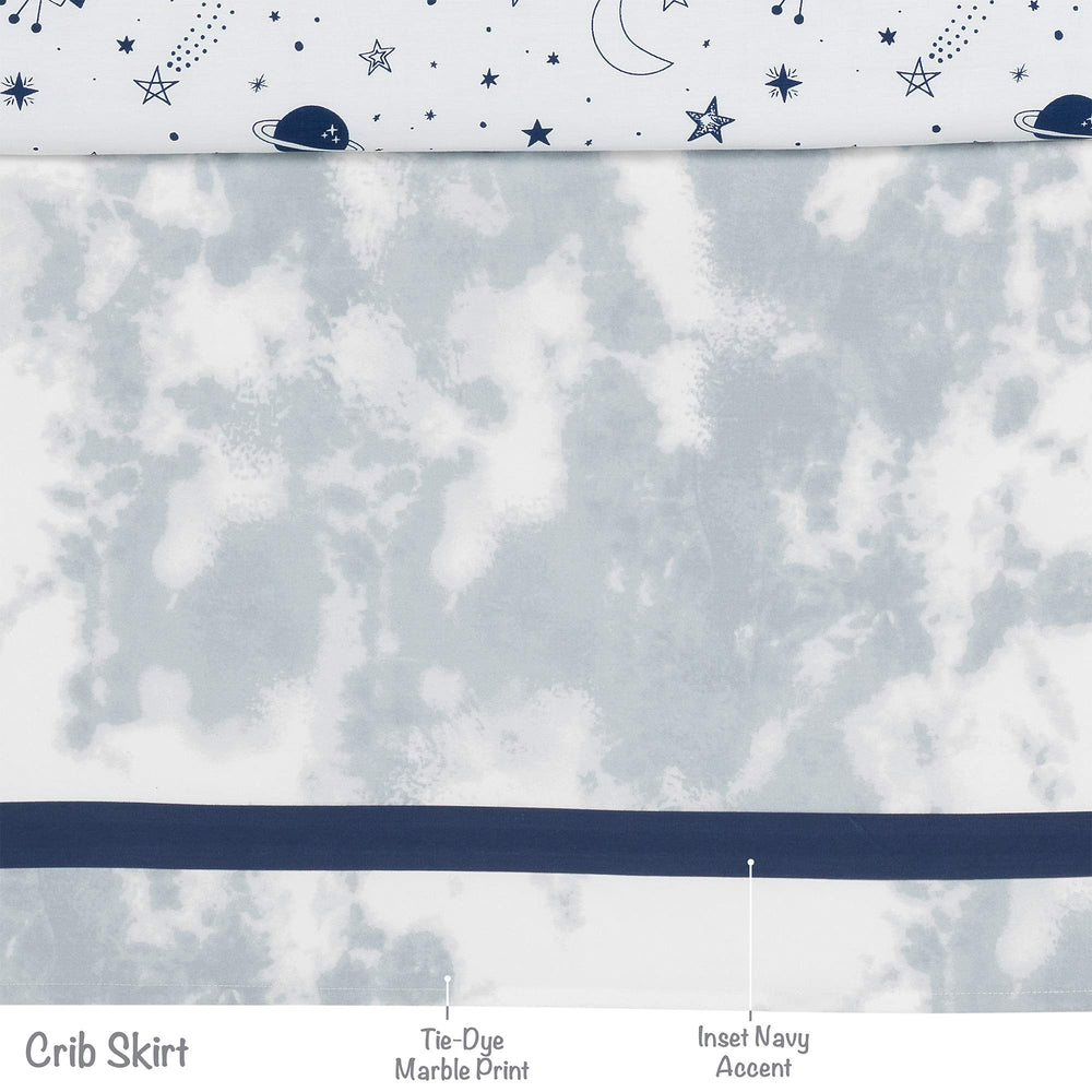 Lambs & Ivy Sky Rocket wall decals highlight a starry nursery theme.