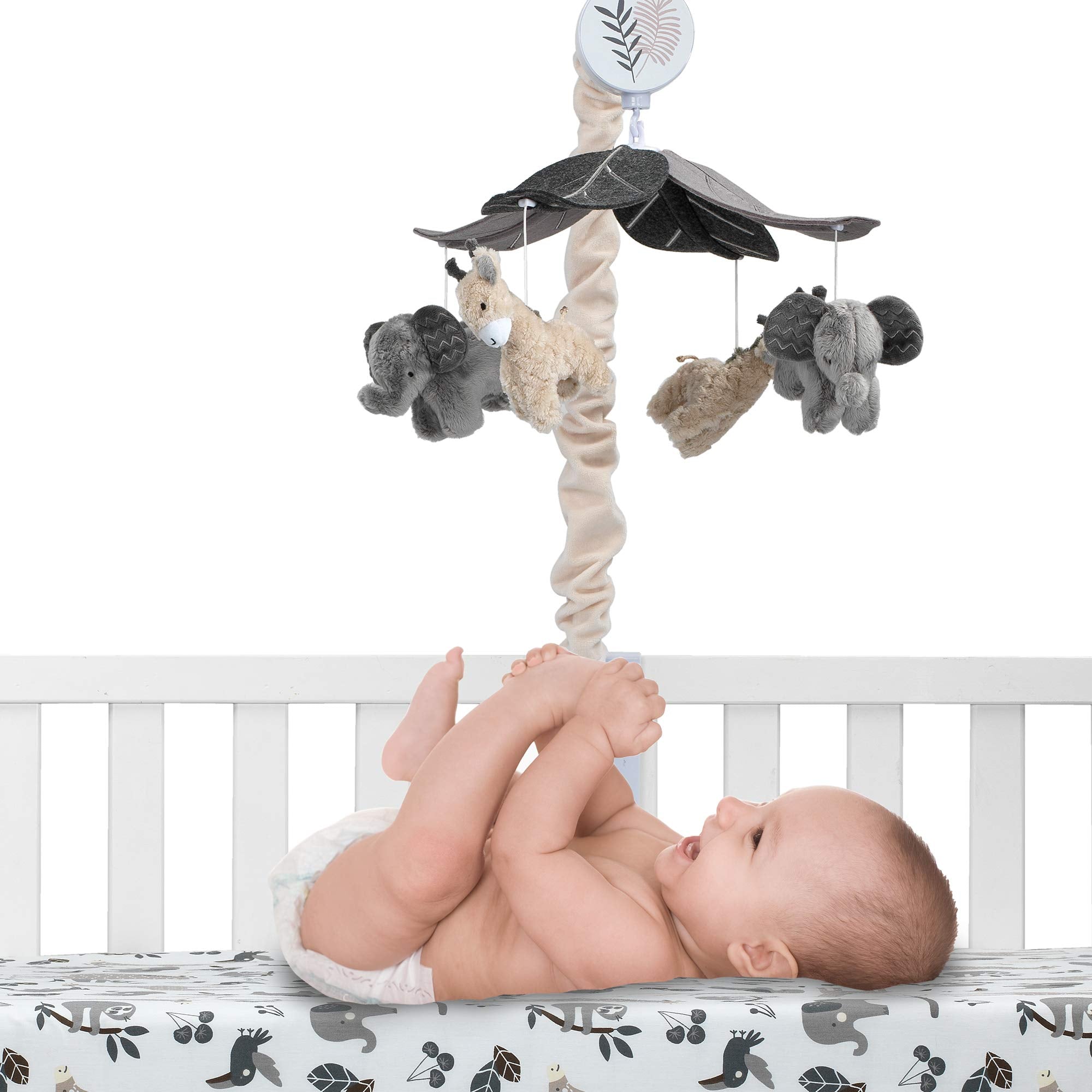 Lambs & Ivy sloth attachment shows hook-and-loop secure playtime companion