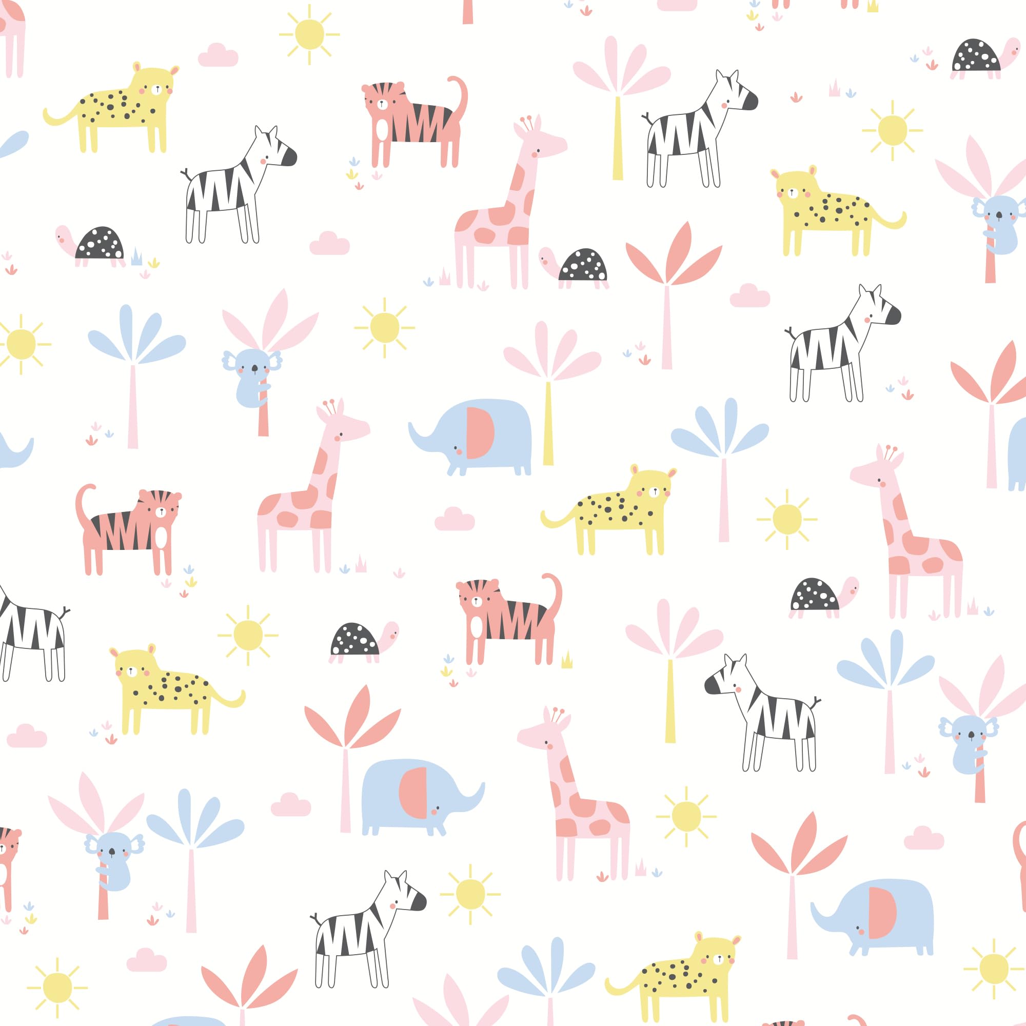Lambs & Ivy Snuggle Jungle pastel machine washable crib sheet for easy care