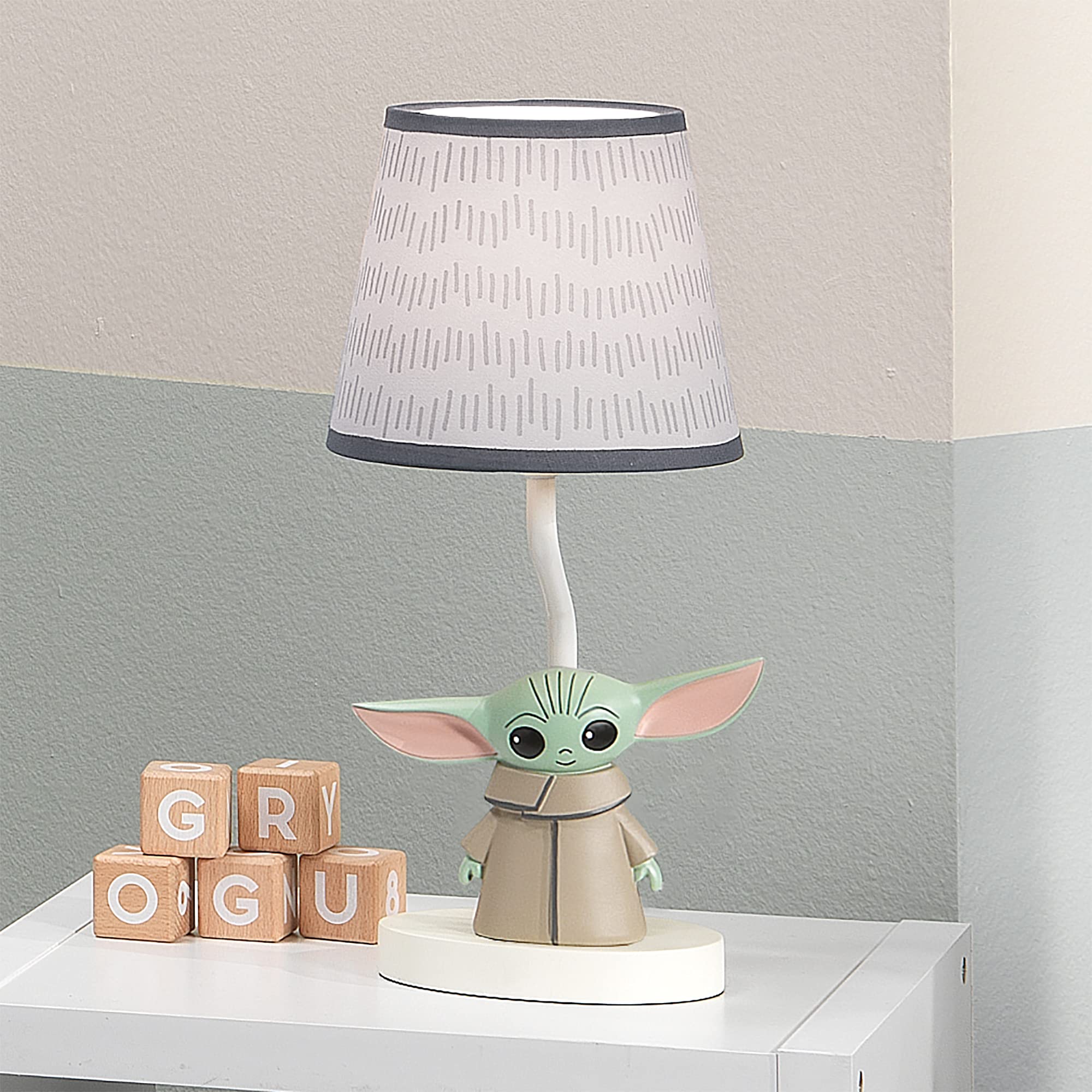 Lambs & Ivy Star Wars lamp fully assembled with shade for Star Wars themed nursery