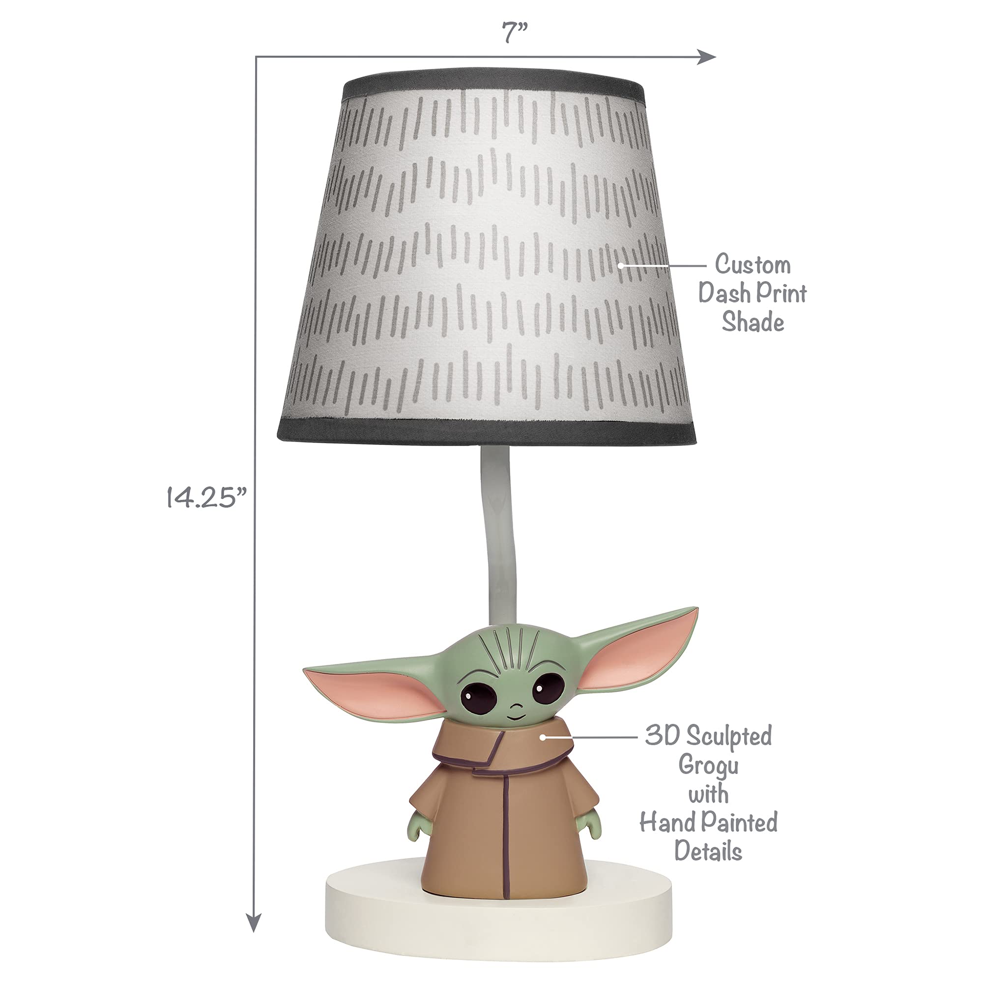 Lambs & Ivy Baby Yoda sculpture lamp figure in sandy taupe robe