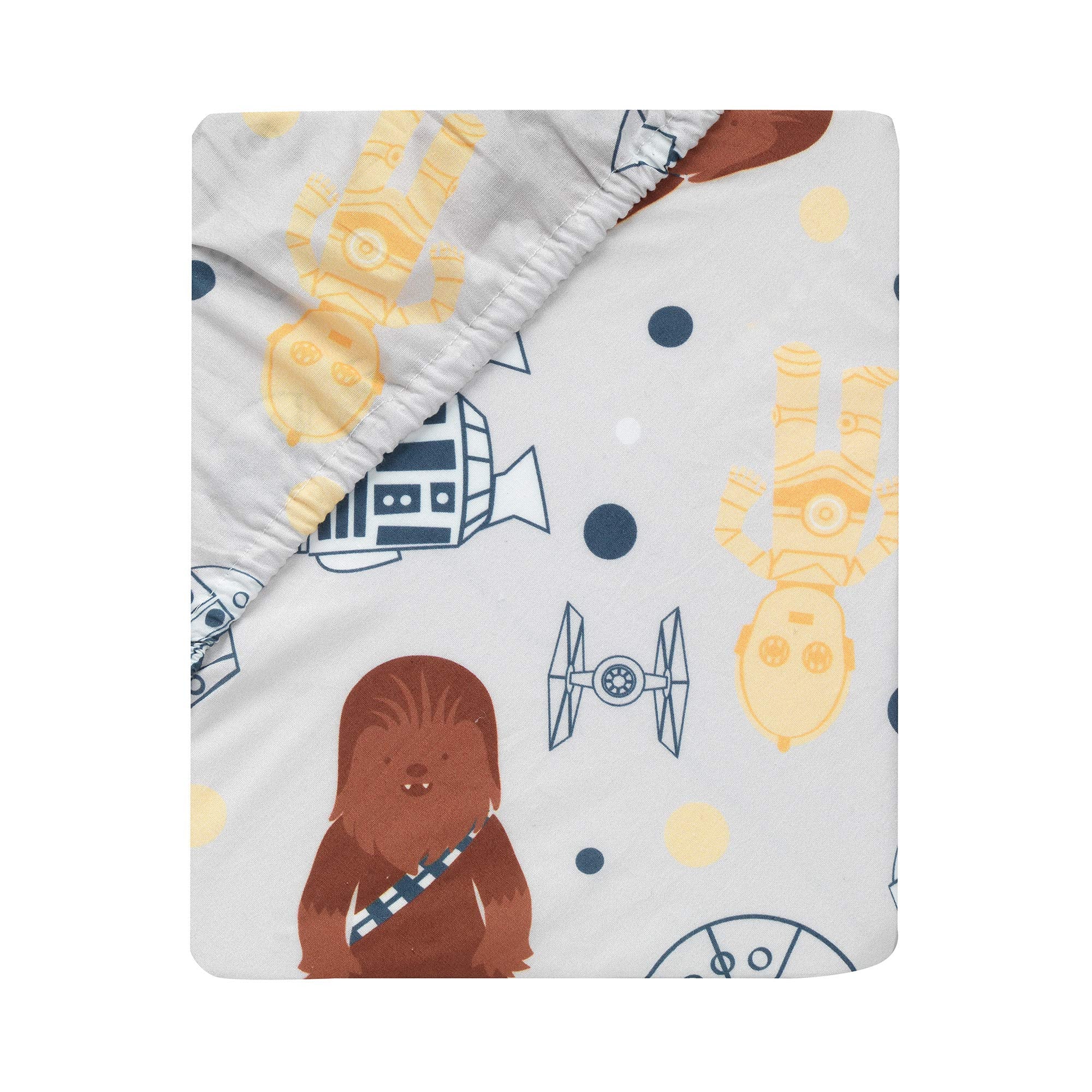 Lambs & Ivy Star Wars C-3PO graphic crib sheet enhances the themed sleep space