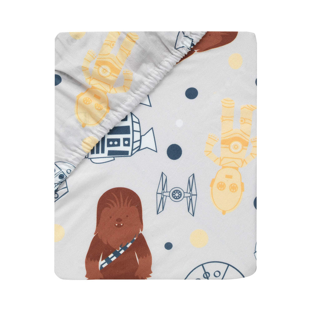 Lambs & Ivy Star Wars C-3PO graphic crib sheet enhances the themed sleep space