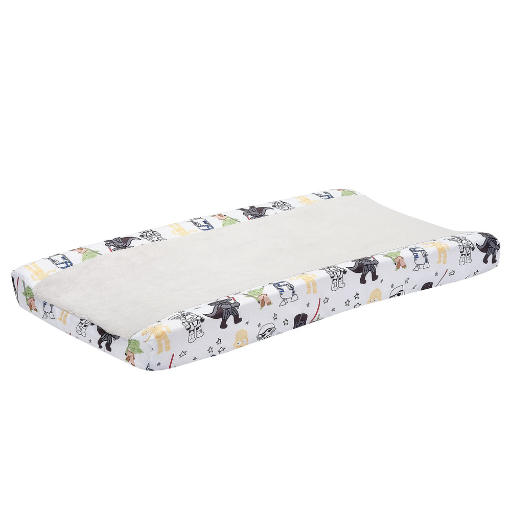 Lambs & Ivy Star Wars cover highlights plush fleece panel for cozy diaper changes