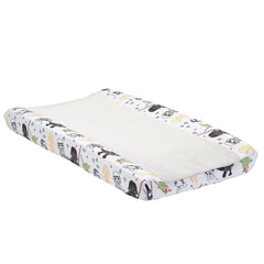 Lambs & Ivy Star Wars changing pad cover front view highlights soft fleece panel for baby warmth