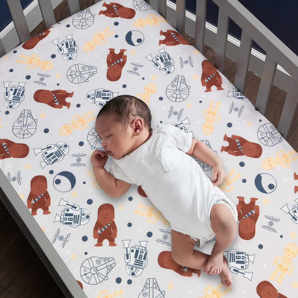 Lambs & Ivy Star Wars Chewbacca graphic crib sheet adds playful Star Wars flair