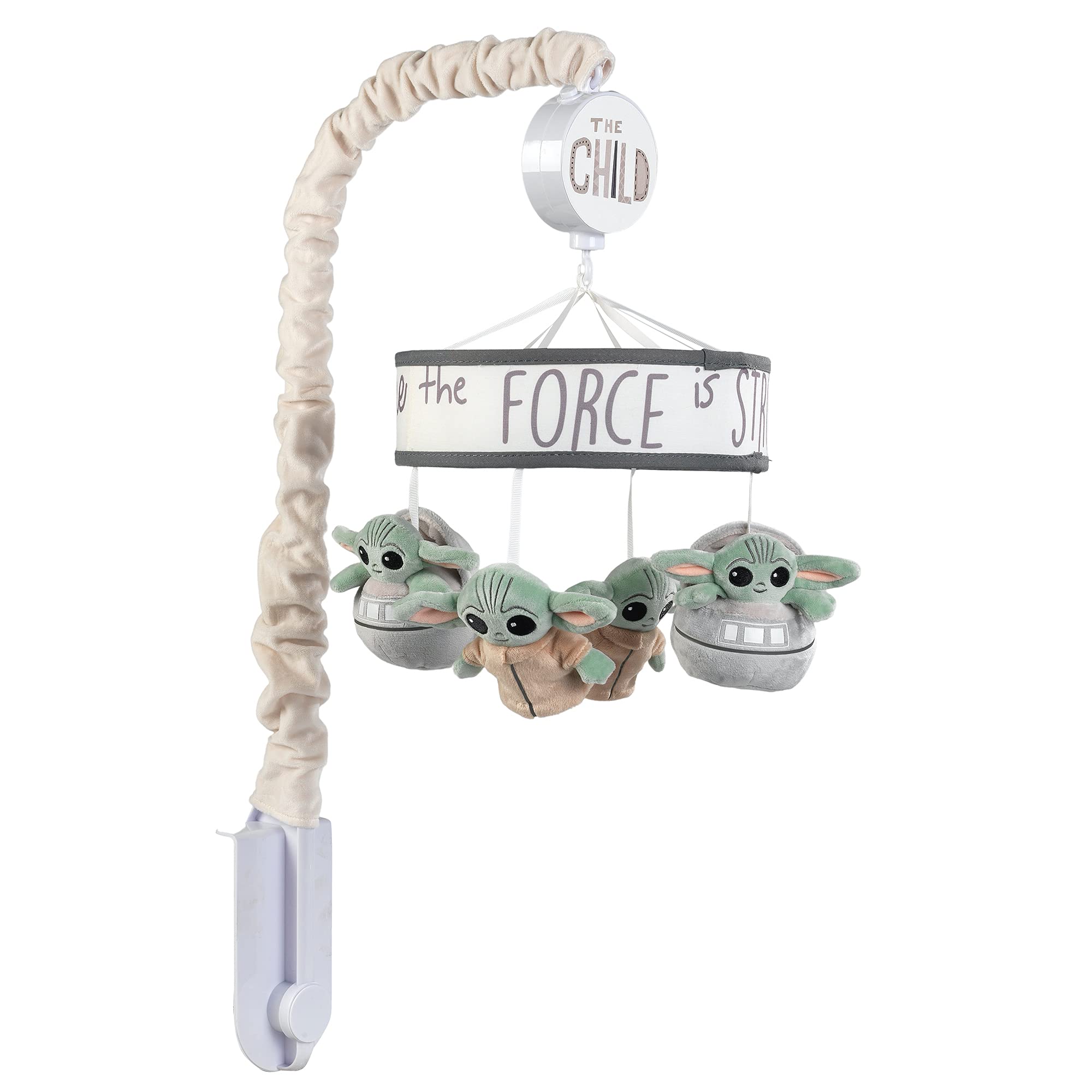 Lambs & Ivy Star Wars crib mobile assembly fosters hands-on setup play.