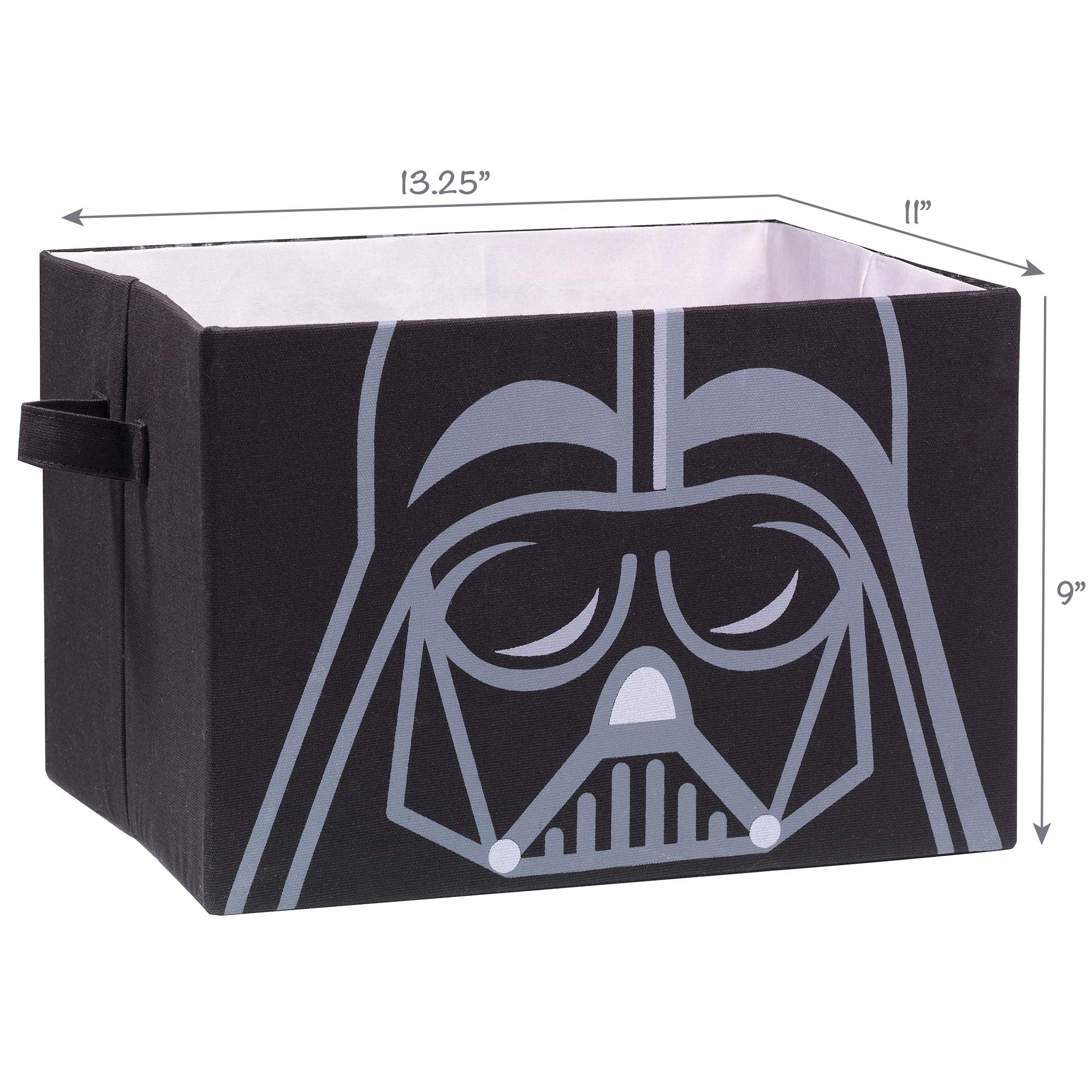 Lambs & Ivy Darth Vader storage bin side handles for easy carrying and portability.