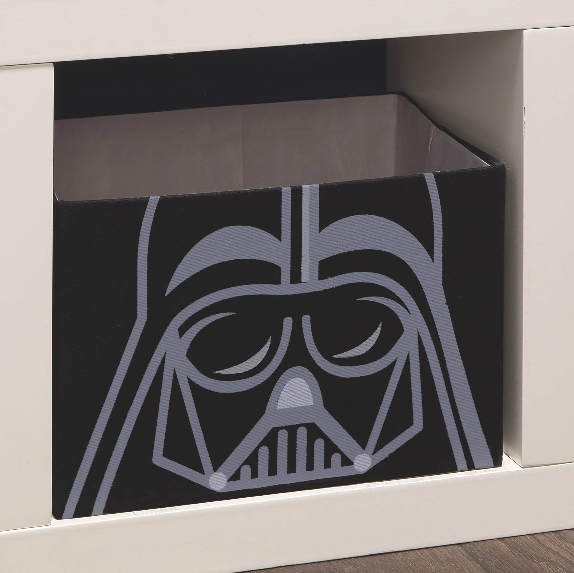 Lambs & Ivy Darth Vader storage bin open-top showcasing sturdy canvas shell.