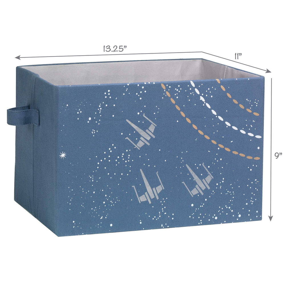 Lambs & Ivy Galaxy bin side-handle view for easy transport and quick access.