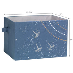 Lambs & Ivy Galaxy bin side-handle view for easy transport and quick access.