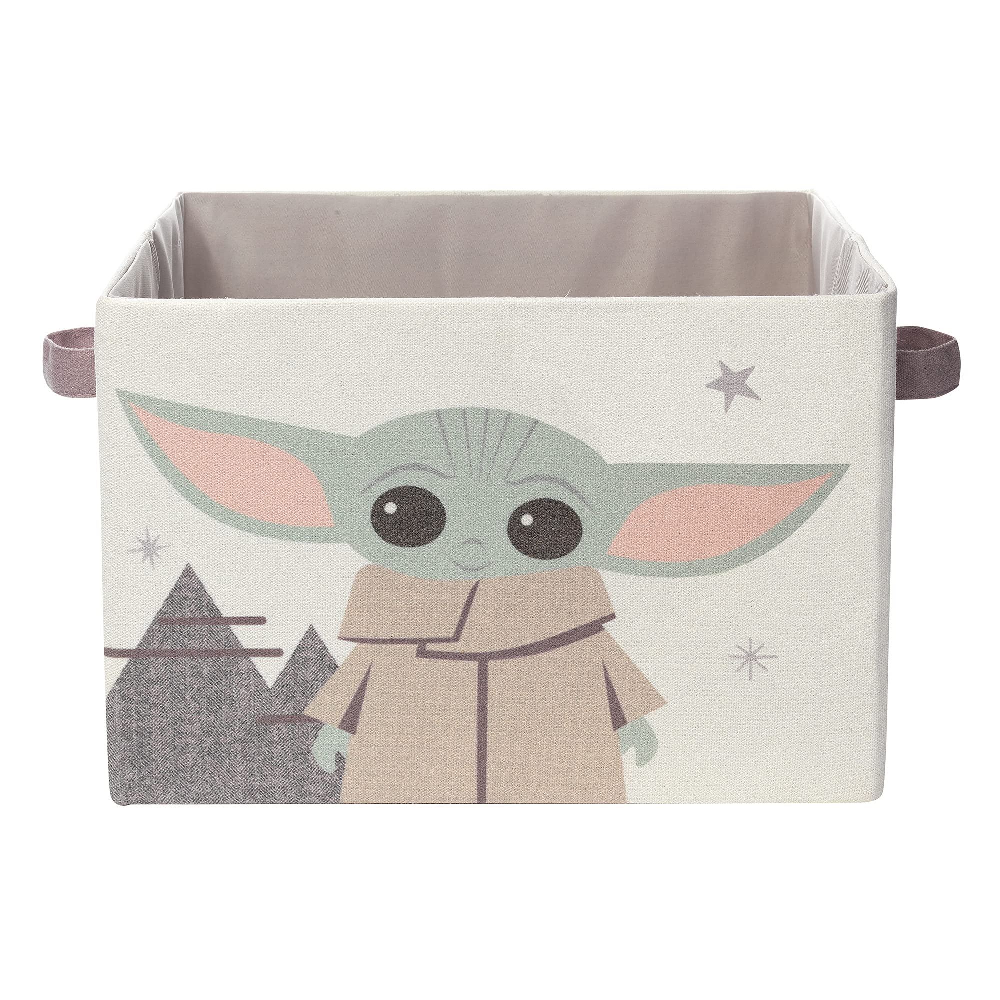 Lambs & Ivy Grogu bin front view for toy storage