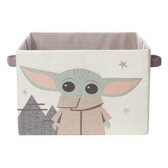 Lambs & Ivy Grogu bin front view for toy storage
