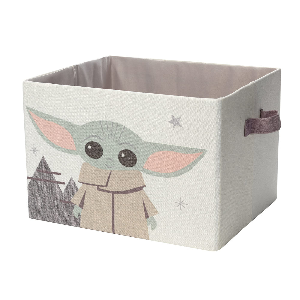 Lambs & Ivy Grogu bin side view shows easy carrying handles