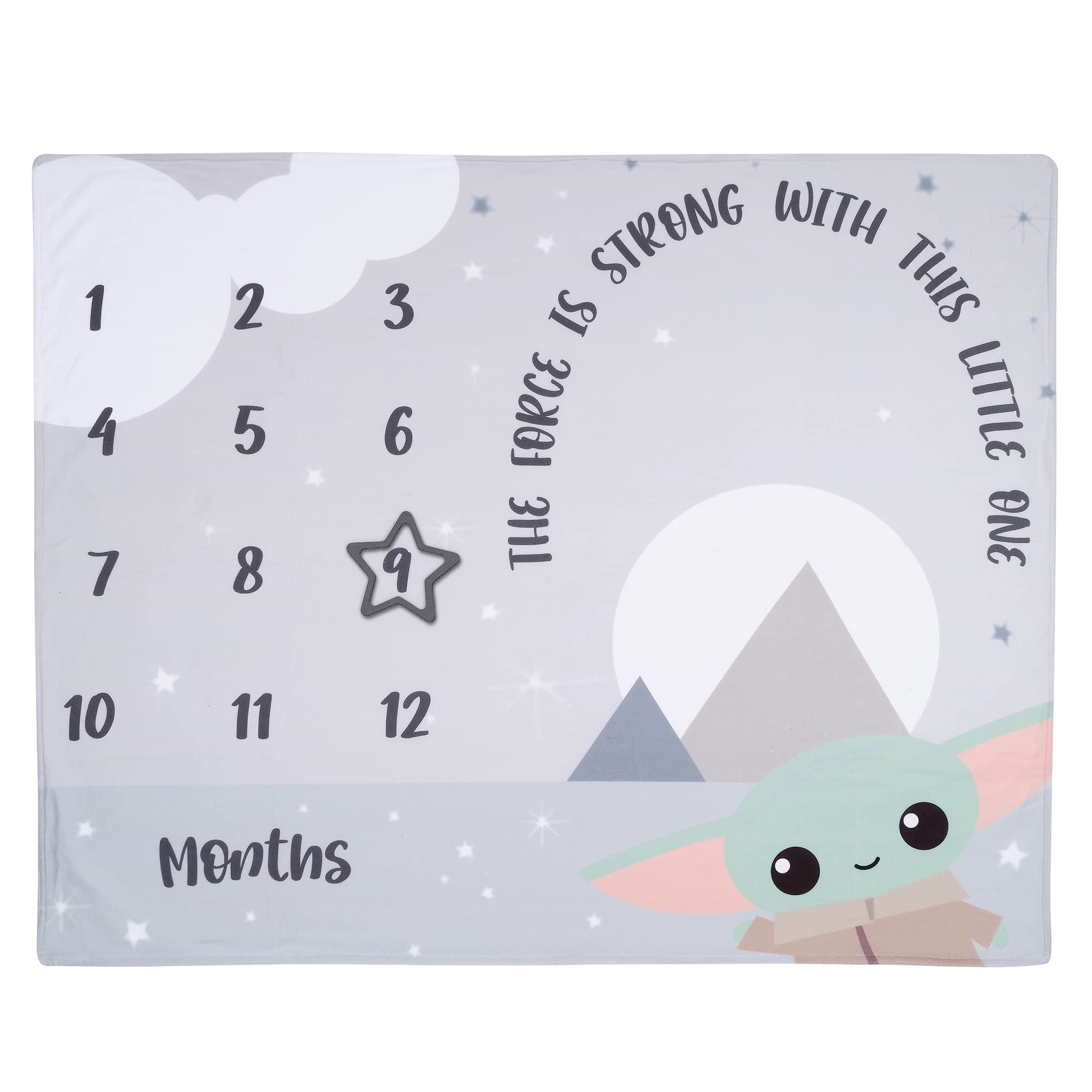 Lambs & Ivy Star Wars Grogu appears on the right corner for themed photos