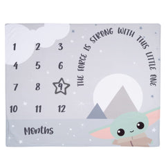Lambs & Ivy Star Wars Grogu appears on the right corner for themed photos
