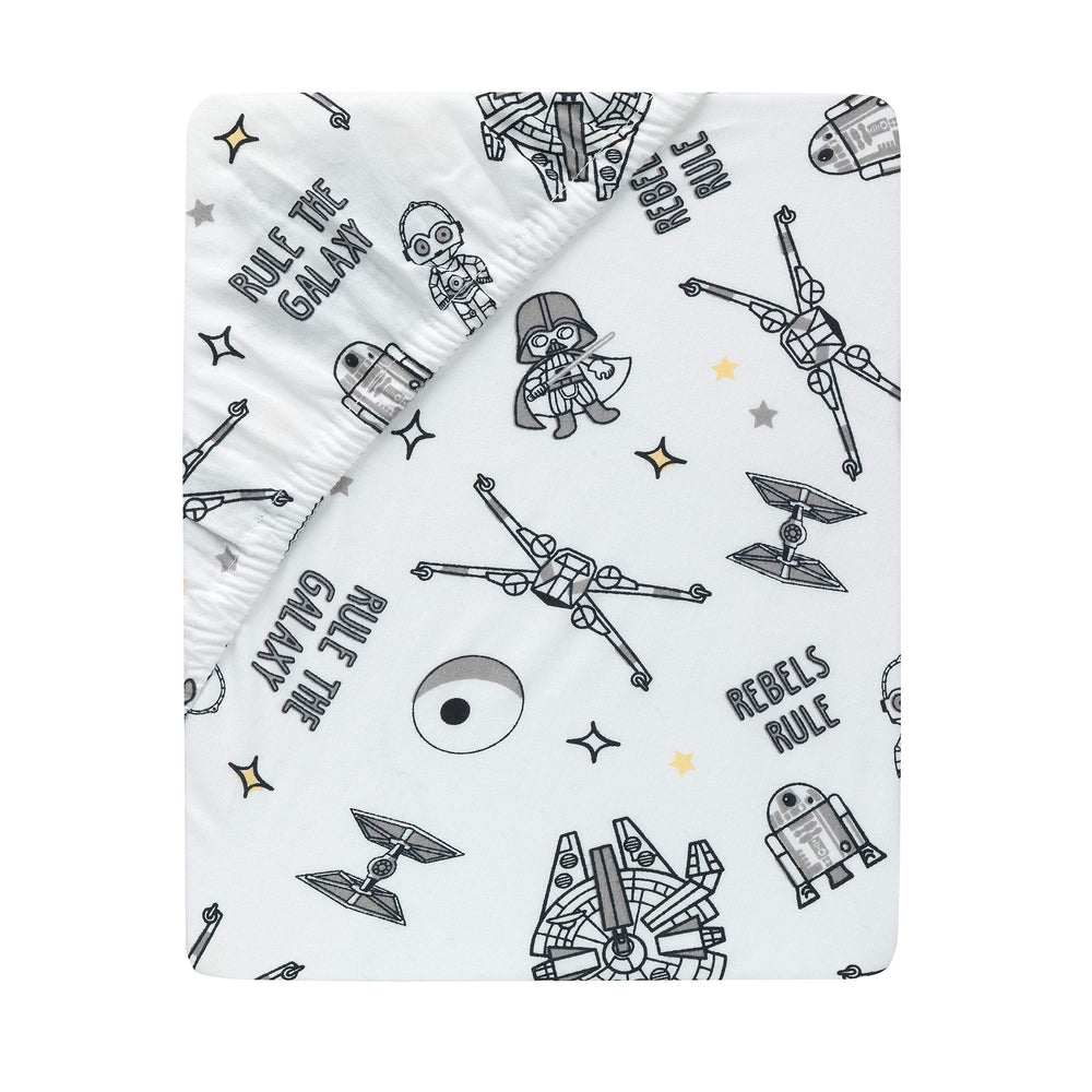 Lambs & Ivy Star Wars R2-D2 print easy-care option for busy parents.