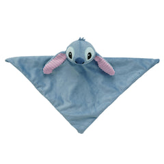 Lambs & Ivy Stitch dusty-blue velour image highlights durable appliqué embroidery.