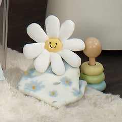 Lambs & Ivy Sweet Daisy Lovey ultra-soft fleece texture for cozy snuggles.