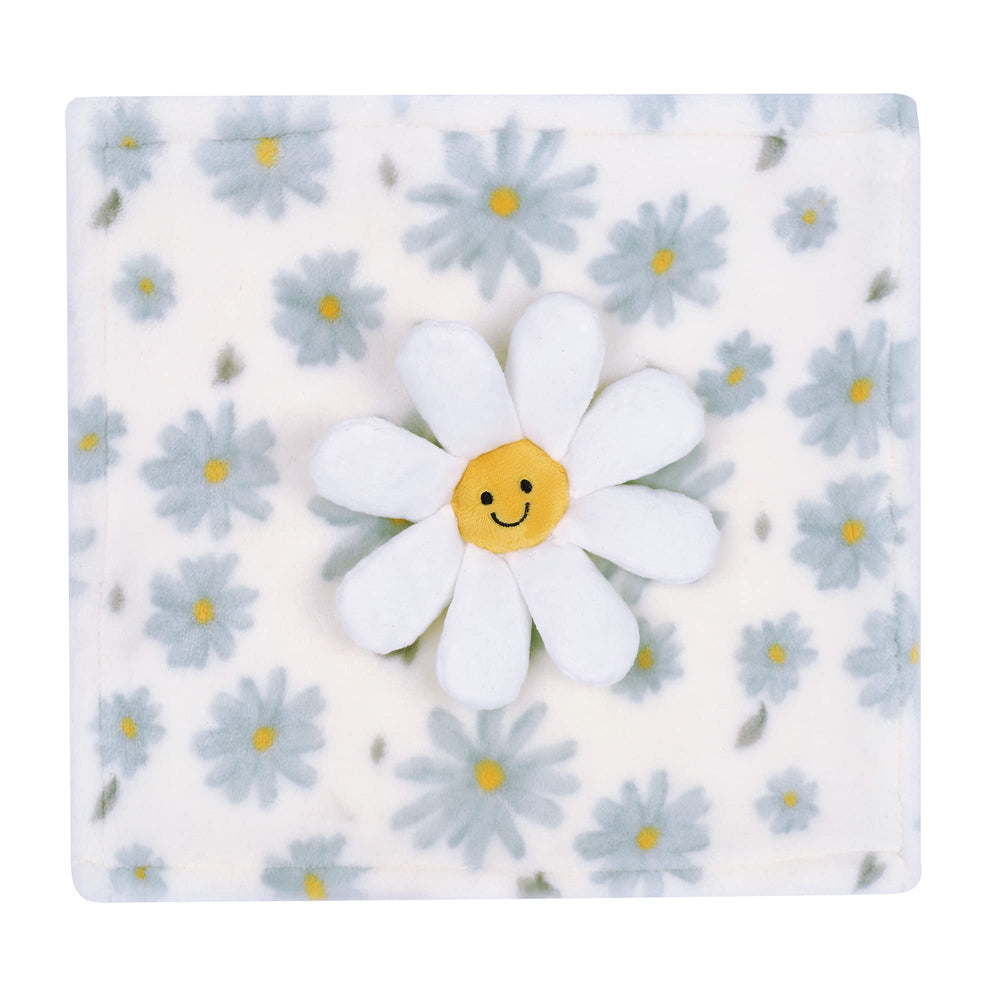 Lambs & Ivy Sweet Daisy Lovey velour daisy-face detail provides comforting companion.