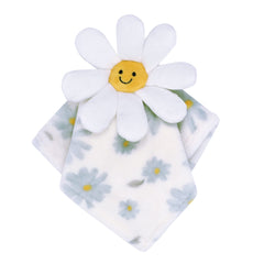 Lambs & Ivy Sweet Daisy Lovey closeup—soft velour flower for soothing baby.