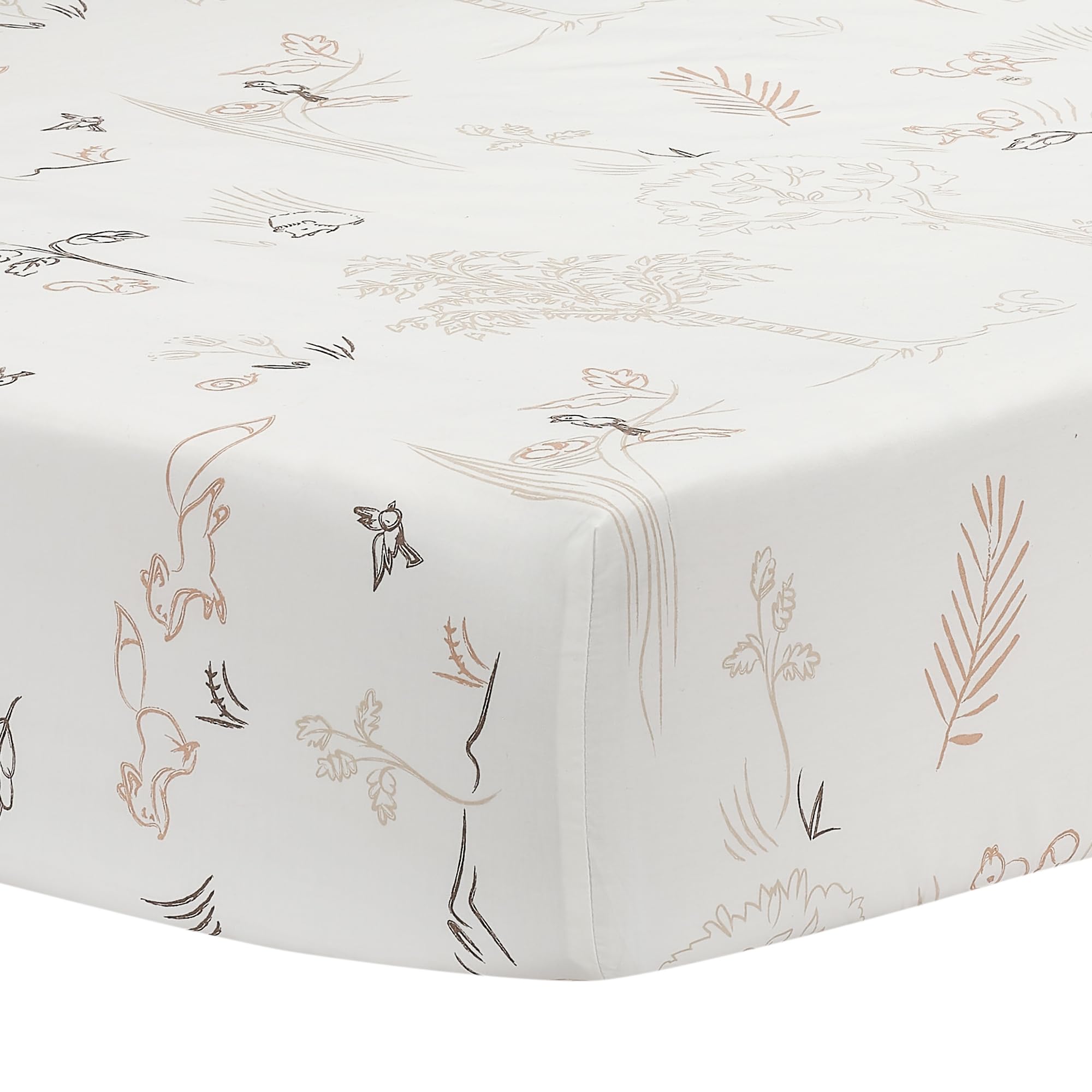 Lambs & Ivy Treetop fitted sheet with animals and trees for playtime