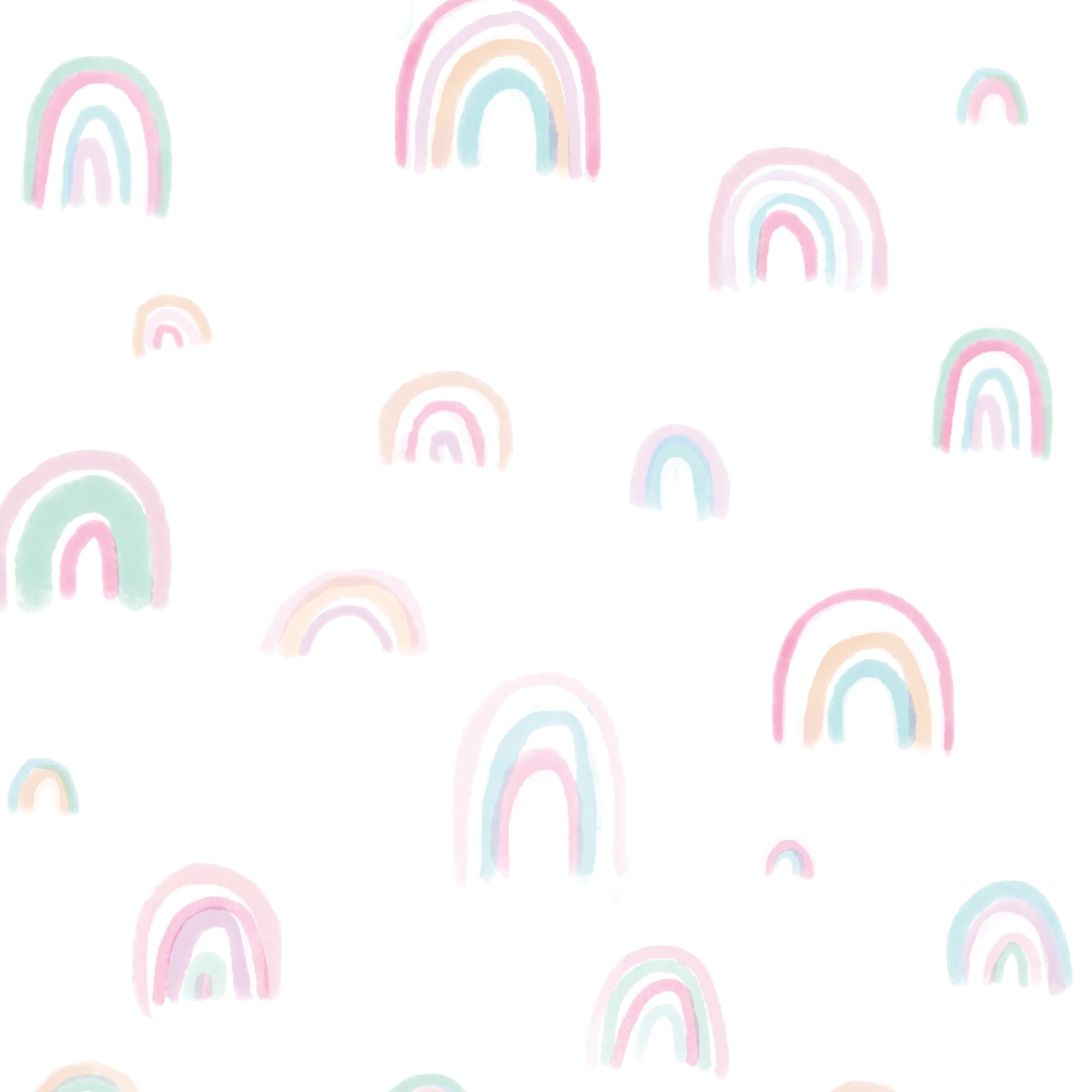 Lambs & Ivy Watercolor Rainbow sheet on a crib in a cozy nursery setup, ideal everyday use.