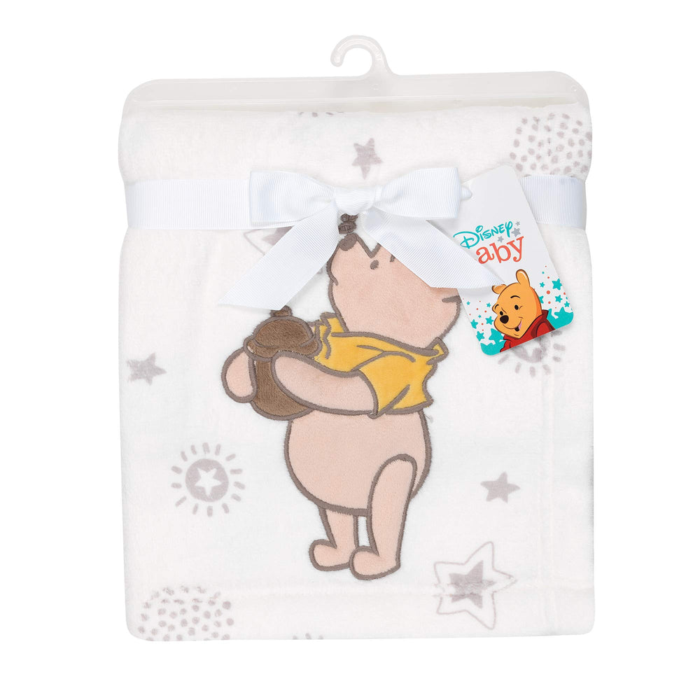 Lambs & Ivy Pooh coral fleece blanket offers ultra-soft warmth