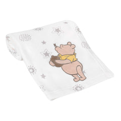 Lambs & Ivy Winnie the Pooh cream fleece blanket applique for cuddly warmth