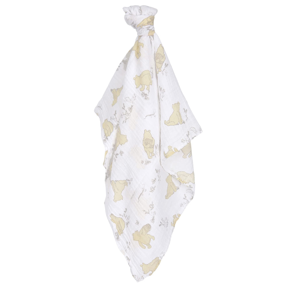 Lambs & Ivy Pooh honey jar scene on blanket inspires soothing nap-time storytelling