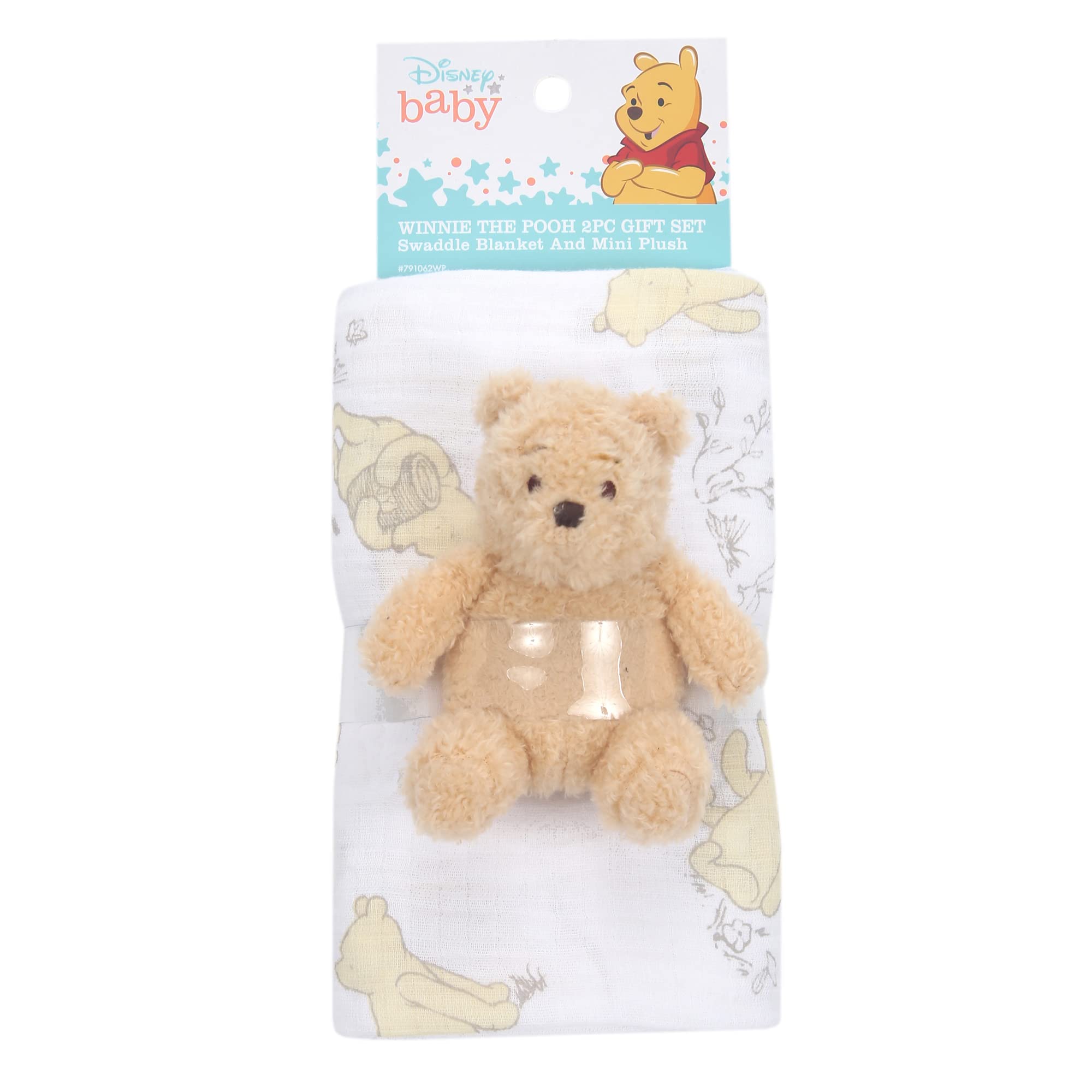 Lambs & Ivy Winnie Pooh swaddle 44x44 inch size for versatile swaddling