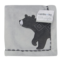 Lambs & Ivy blanket folded for travel warmth in stroller or car seats.