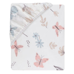 Lambs Ivy Baby Blooms fabric close-up shows breathable cotton weave for baby comfort