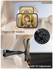 Lamicall Baby Car Mirror made of shatterproof acrylic with anti-shatter coating