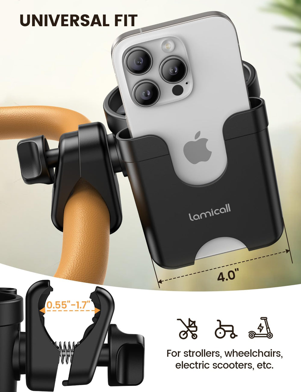 Lamicall phone slot keeps your device accessible while you stroll.