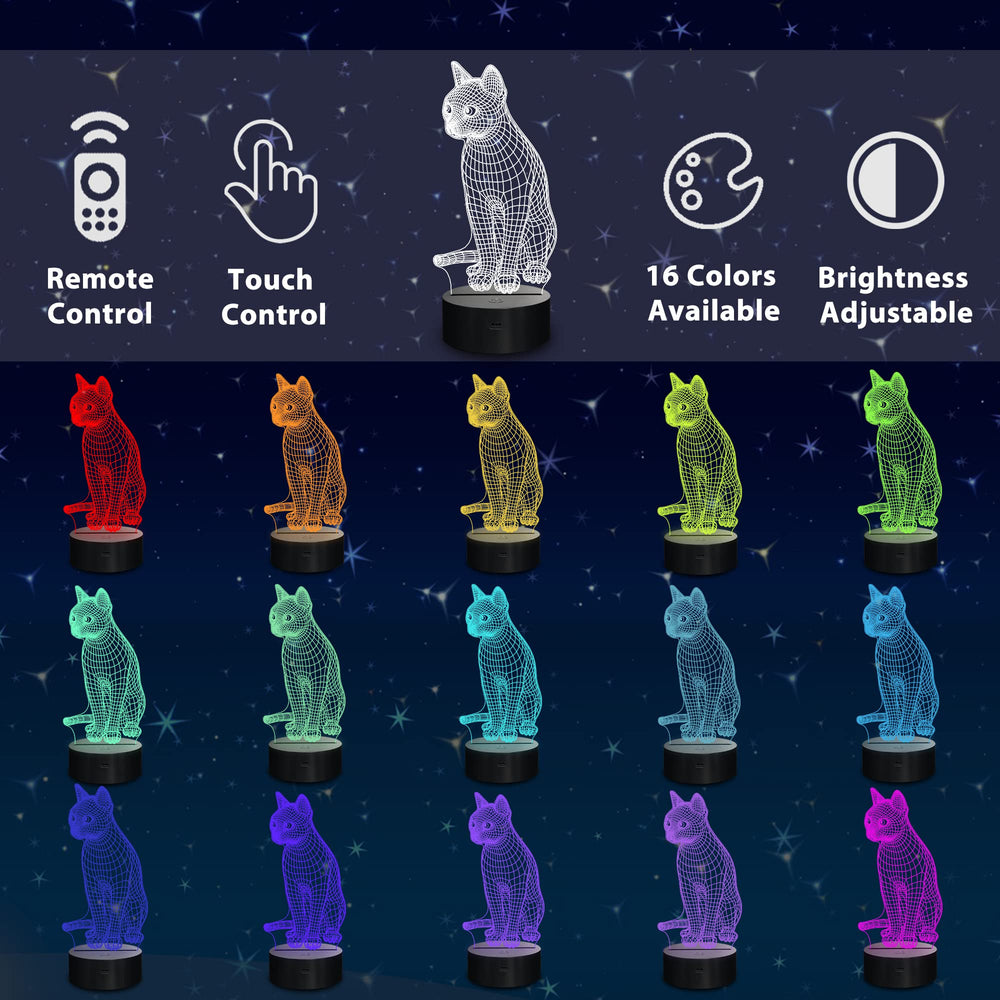 Lampeez 3D Cat Lamp acrylic panel reveals vivid kitten illusion