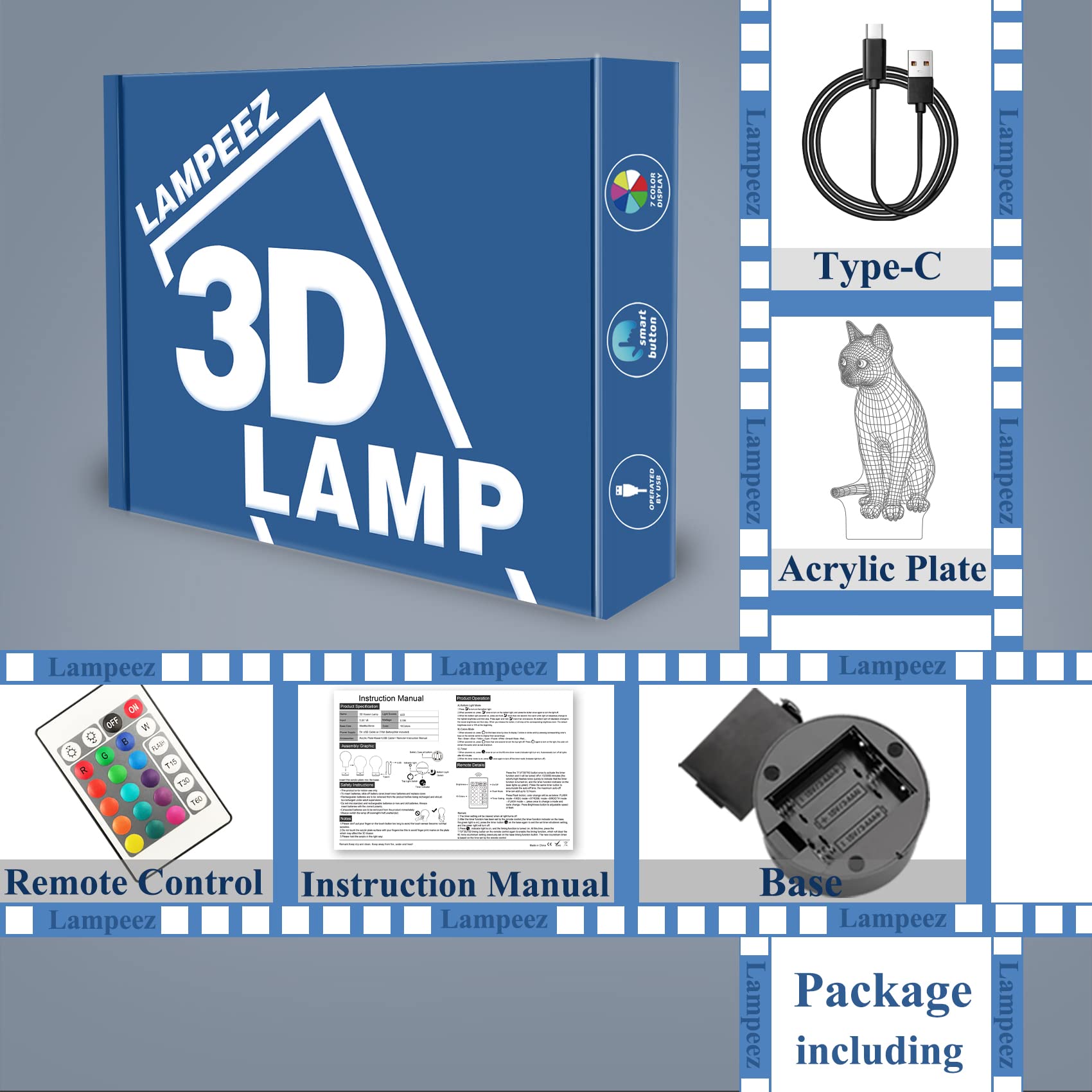 Lampeez 3D Cat Lamp night light creates cozy ambiance