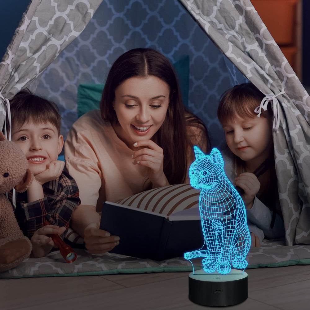 Lampeez 3D Cat Lamp packaged for gifting and setup
