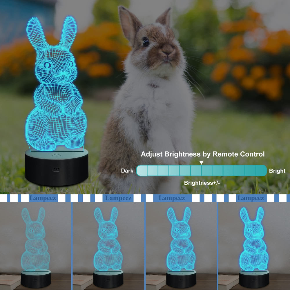 Lampeez 3D Rabbit Lamp shows soothing color modes for study