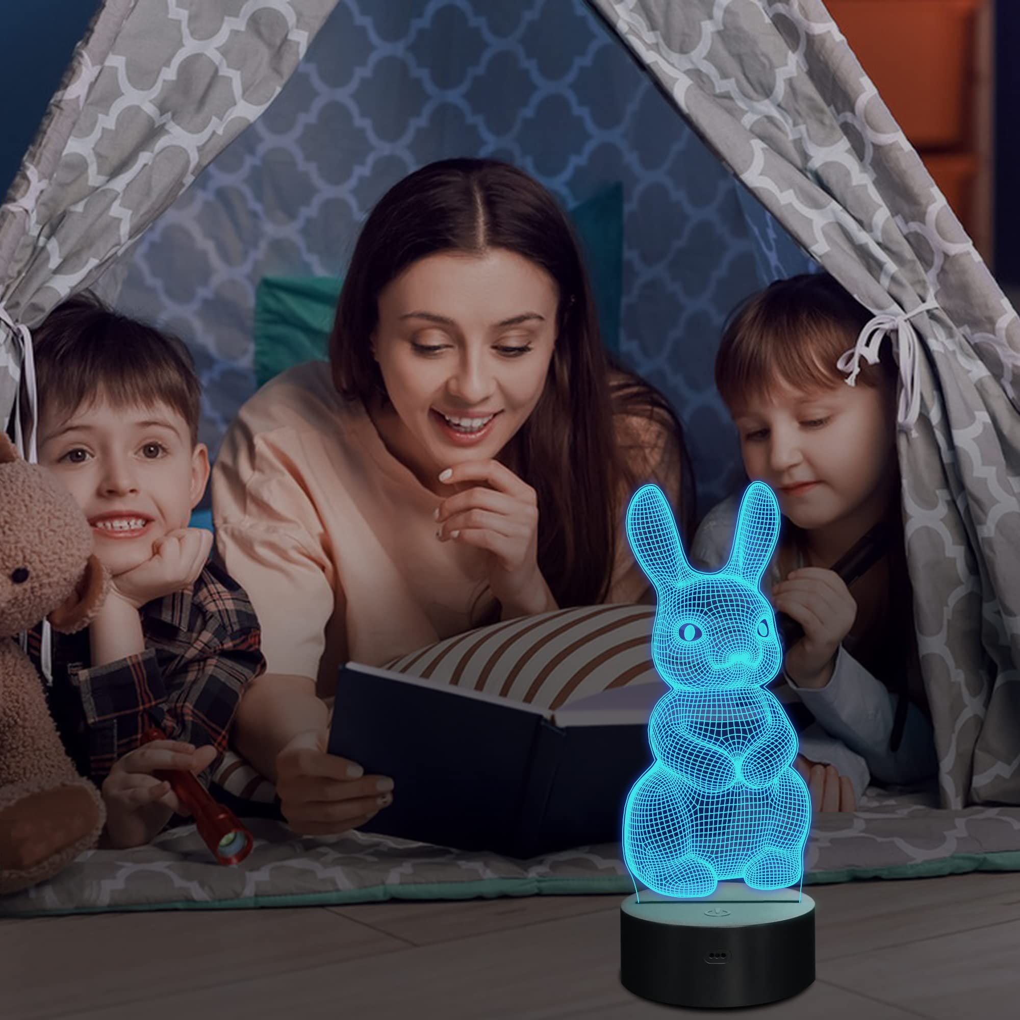 Lampeez 3D Rabbit Lamp doubles as cozy decor