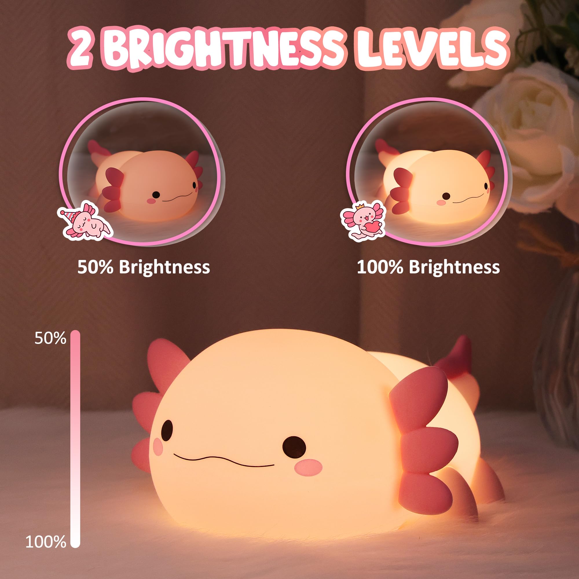 Lampeez axolotl night light offers a cute dorm-room gift with modern style.