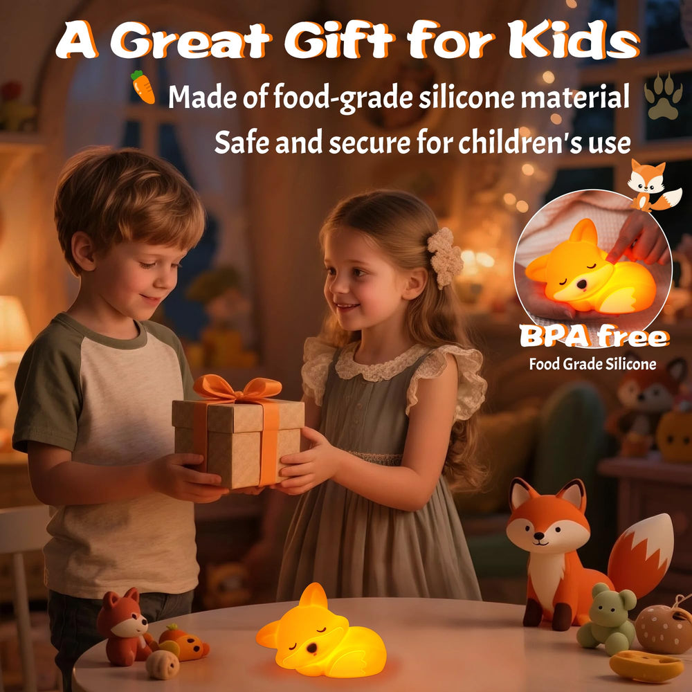 Lampeez Fox Night Light in nursery/bedroom setup as decor