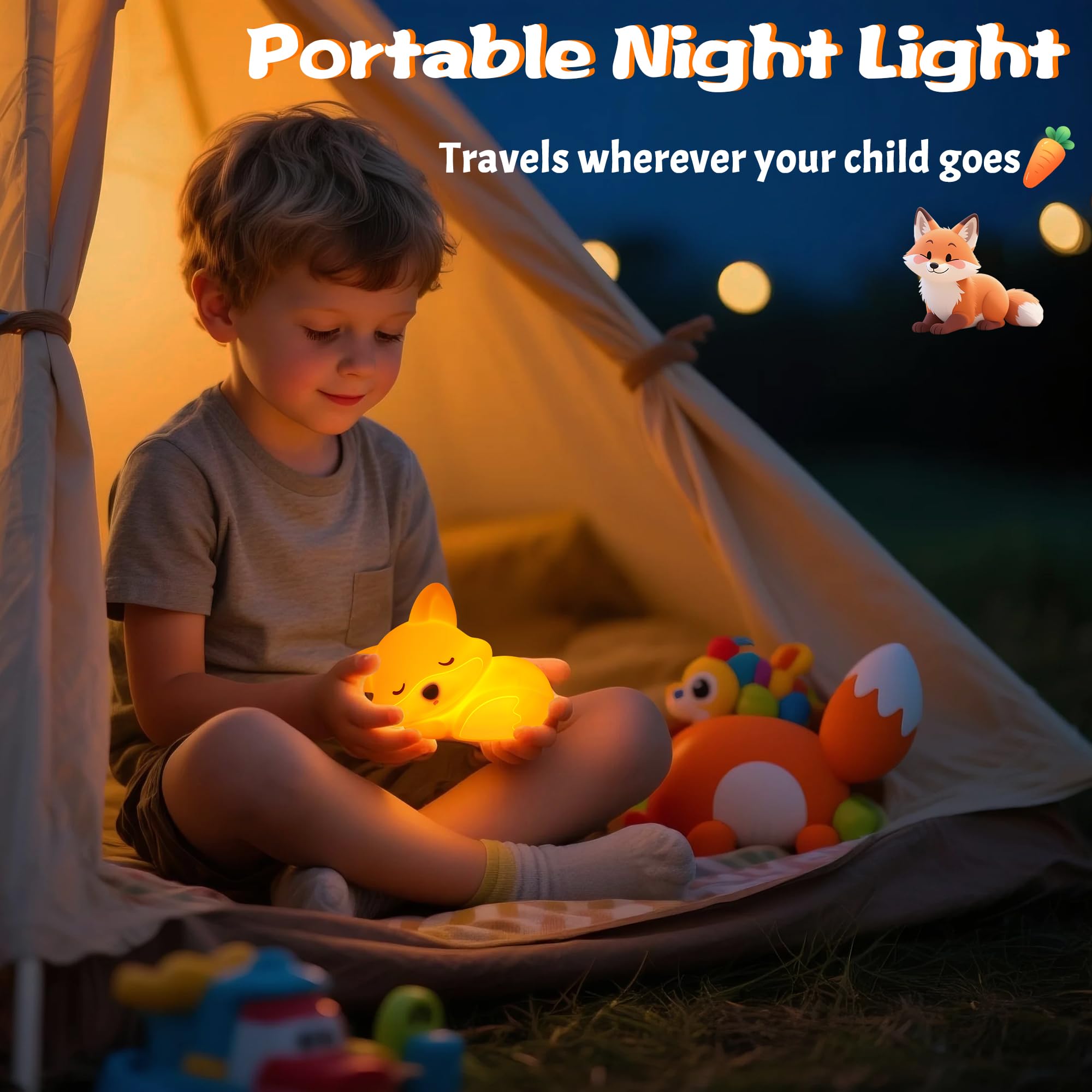 Lampeez Fox Night Light USB cable included for easy power