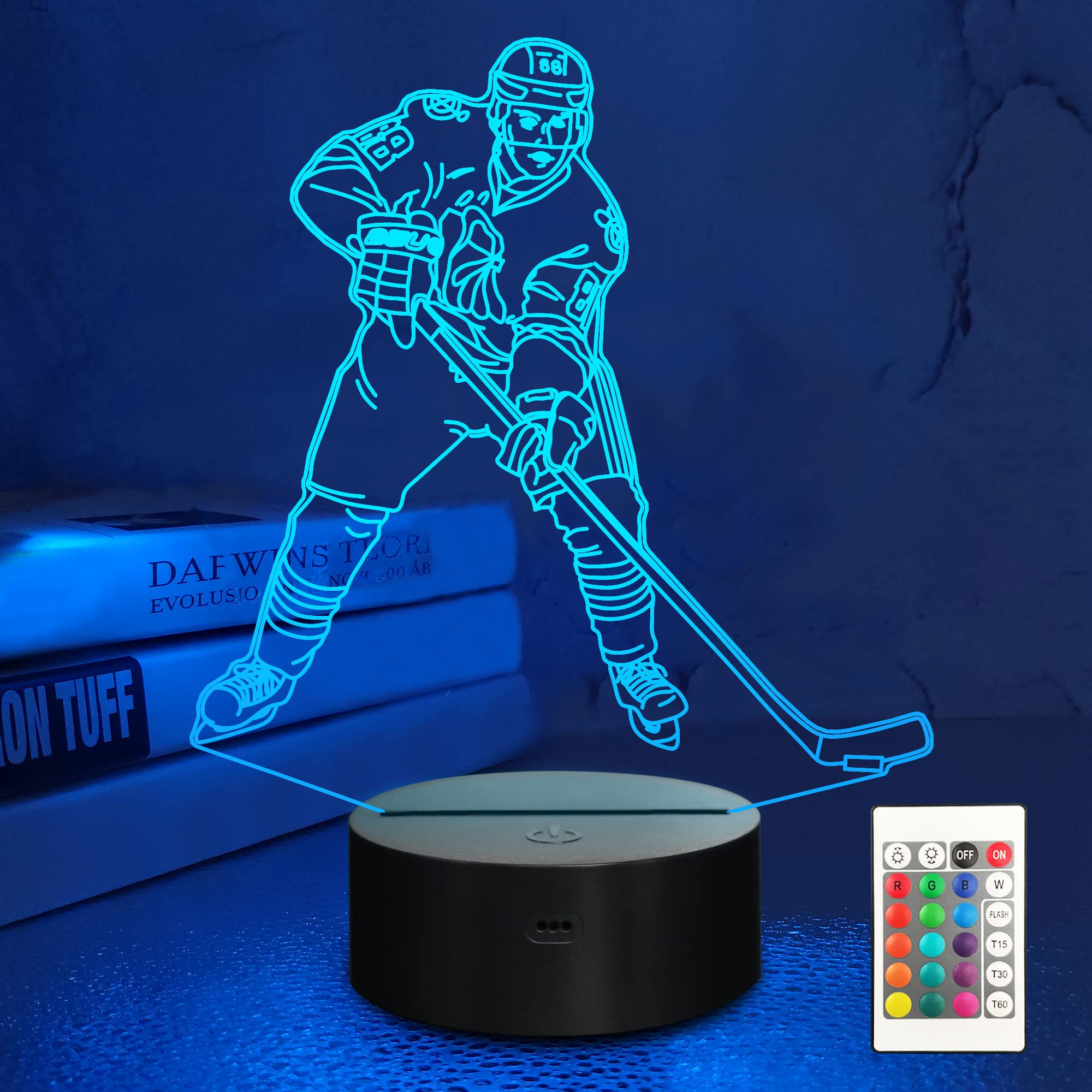 Lampeez ice hockey night light base with 3D illusion for cozy nights.