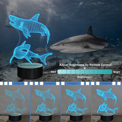 Lampeez Kids 3D Shark Night Light remote enables easy color and brightness changes.
