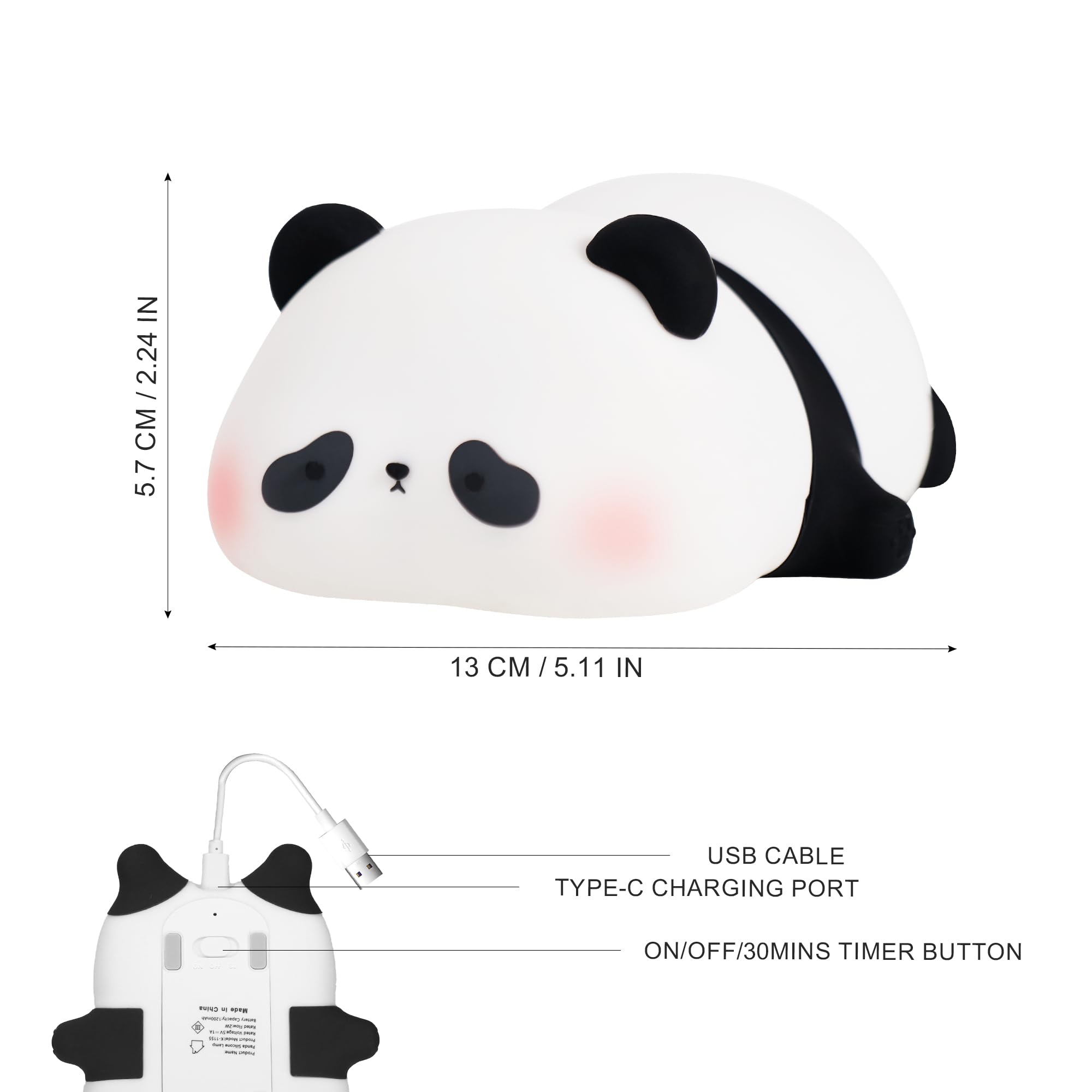 Lampeez Panda Night Light in nursery decor adds cute, soothing ambience