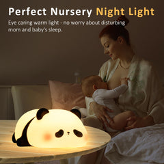 Lampeez Panda Night Light side view highlighting soft silicone surface